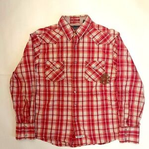 English Laundry Red and White Casual Button Down Shirt